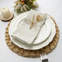 Set Of 6/10/12 30x30cm Linen Napkins, Durable Polyester Thickened  Reusable Wedding Chrismas Dining Table Decorations