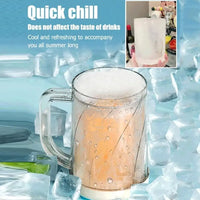 Home with Handle Liquid Refrigerator Frozen Cup Summer PET/PP Freezer Beer Mugs Thickened 20oz Drink Glass Beer Mug