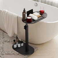 Bamboo Bathtub Side Tray Wooden Bathtub Tray Table Height Adjustable Freestanding Bath Caddy Tray Bathtub Side Table Home Spa