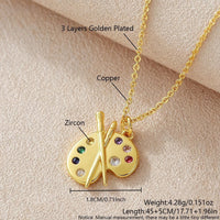Artist Palette Gemstone Pendant Necklace