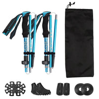 2Pcs Ultralight Trekking Poles Walking Sticks Hiking Canes Folding Aluminum Walking Pole Nodic Walking Sticks
