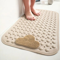 1pc PVC Non-slip Shower Mat with Suction Cups & Drain Holes, Massage Shower Rug Bathroom Mat Bathtub Mat Bath Rugs, 15.7x27.5in