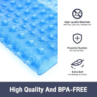 53x53cm Non Slip Shower Mat for Inside Shower Stall Mats for Bathroom Floor, Soft Bath Mat for Bathtubs with Big Suction Cups