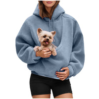 Cat Lovers Hoodie Kangaroo Dog Pet Holder Carrier Big Pouch Pocket Pullovers Sweatshirt Animal Pouch Hood Sweatshirt For Women