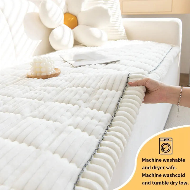 1PC-Flannel practical sofa cushion, high-end, simple, and fashionable plush cushion, all season universal sofa cushion