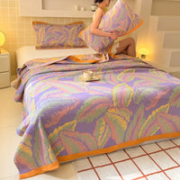 1pc 100%Cotton Three-layer Gauze Blanket Flower Printed Towel Blanket for Beds Single/Queen Size Plaids for Summer Bedspread
