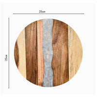 Wood Resin Charcuterie Board, Resin Cutting Board for Kitchen and mini bar, for meat,Cheese, Bread, Vegetables, Fruits,roundness