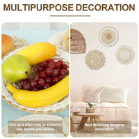 11Pcs Woven Wall Basket Decor Decorative Rattan Wicker Wall Decor Handmade Wicker Wall Baskets Aesthetic Wall Basket Decor Woven