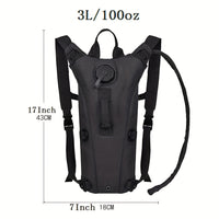 Hydration Backpack with 101.44oz Water Bladder - Tactical Water Bag Lightweight WithAdjustable Straps, Large Capacity for Hiking, Biking, Running & Climbing, Black, HikingBackpack