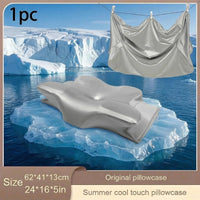 1pc Satin Neck Pillow Cover, Butterfly-shaped Original Pillow Cover, Summer Cool Pillow Cover, 60*40 Pillow Cover, Suitable for Women as a Cooling Pillow Cover, with Zipper Design/visible, Suitable as Easter Gifts