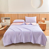 1pc Ultra-Soft Cool Summer Quilt - Lightweight & Breathable Air Conditioning Blanket, Skin-Friendly Cooling Material, Perfect for Hot Sleepers, Solid Color, Easy Care