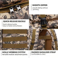 21.13gal Large Tactical Backpack For Men, Heavy Duty Hiking Camping Rucksack With MOLLE System, Durable Outdoor Travel Daypack For Hunting & Trekking