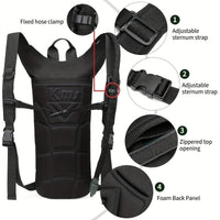 Hydration Backpack with 101.44oz Water Bladder - Tactical Water Bag Lightweight WithAdjustable Straps, Large Capacity for Hiking, Biking, Running & Climbing, Black, HikingBackpack