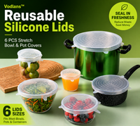 Vodlans™ Reusable Silicone Lids — 6 PCS Stretch Bowl & Pot Covers