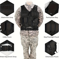 Quick Release Multi-Functional Breathable Vest for Outdoor Adventure, Camping, Hiking, Fishing, Training