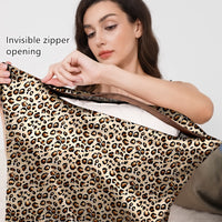 1pc Luxurious 100% Mulberry Silk Pillowcase with Zipper Closure - Soft Leopard Print, Polka Dot & Floral Designs, Skin-Friendly & Durable, Multiple Colors Available