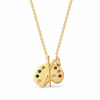 Artist Palette Gemstone Pendant Necklace