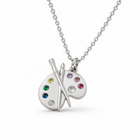 Artist Palette Gemstone Pendant Necklace