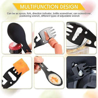 New 10-In-1 Multifunctional Outdoor Camping Survival Spork Kitchen Multifunctional Wrench Bottle Opener Spoon