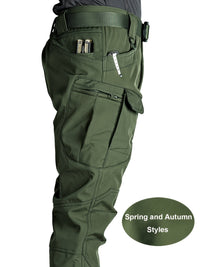 Spring/Autumn Style Men's Tactical Cargo Pants, Slightly Stretch Fabric, Soft and Breathable, Multi-Pocket, Suitable for Casual Outings, No Belt