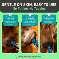 Ajaxfit™ Professional Double-Sided Pet Grooming Rake ✨ Undercoat Deshedding Tool for Dogs & Cats 🐶🐱