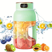Fruit Juicer, Portable Multifunctional Drink Cup, Upgraded 10-Blade Large Capacity Portable Juicer, Multifunctional Juicer Blender Suitable for Vegetables, Fruits, And Smoothies, Rechargeable Juicer, Suitable for Sports, Travel