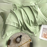 2-Pack Luxurious 30% Mulberry Blended Satin Pillowcases, 25 Momme Satin Weave, Hypoallergenic Solid Color Envelope Closure, 120-140gsm