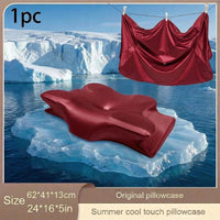 1pc Satin Neck Pillow Cover, Butterfly-shaped Original Pillow Cover, Summer Cool Pillow Cover, 60*40 Pillow Cover, Suitable for Women as a Cooling Pillow Cover, with Zipper Design/visible, Suitable as Easter Gifts