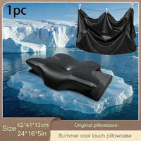 1pc Satin Neck Pillow Cover, Butterfly-shaped Original Pillow Cover, Summer Cool Pillow Cover, 60*40 Pillow Cover, Suitable for Women as a Cooling Pillow Cover, with Zipper Design/visible, Suitable as Easter Gifts