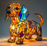 Table Lamp Stained Glass Animal Decorative Night Light